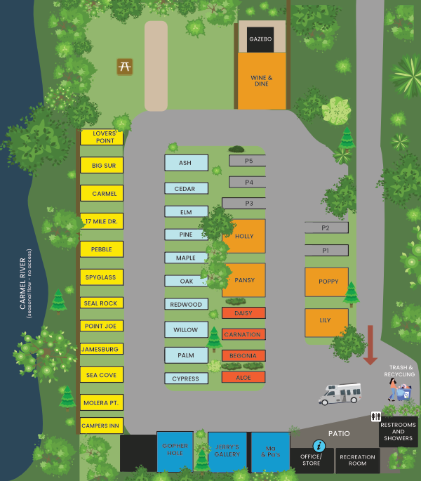 Carmel By the River Rv Resort Map